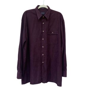 Hathaway Mens Faux Suede Button Down